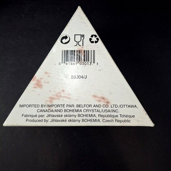 Bohemian Crystal Trinket Box Czech Republic Triangle Original Stickers and Box - Picture 13 of 13